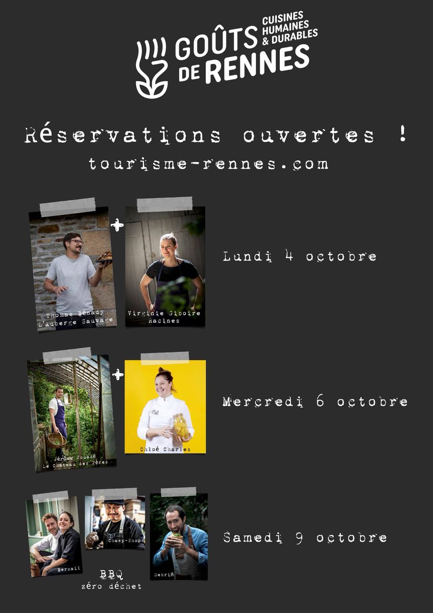 Un petit creux ? 🍲🥧 Le festival Goûts de #Rennes s'installe dans toute la ville du 3 au 9 octobre pour mettre la gastronomie engagée (et locale) à l'honneur.
👉Marché à manger le 03/10
👉 Dîners dans des lieux insolites
👉 Pique-nique 0 déchet...
>metropole.rennes.fr/un-festival-de…