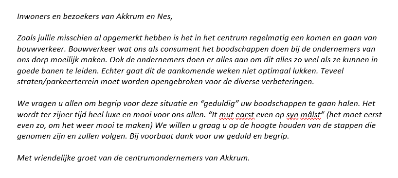 voakkrumnes's tweet photo. Voan en Plaatselijk Belang 
Akkrum en Nes informeren u over de werkzaamheden en planning van het terrein achter de Poiesz Supermarkt in Akkrum. Volg deze link voor het gehele bericht. https://t.co/lJ0oY8f2CC https://t.co/ndbkpWDOzm