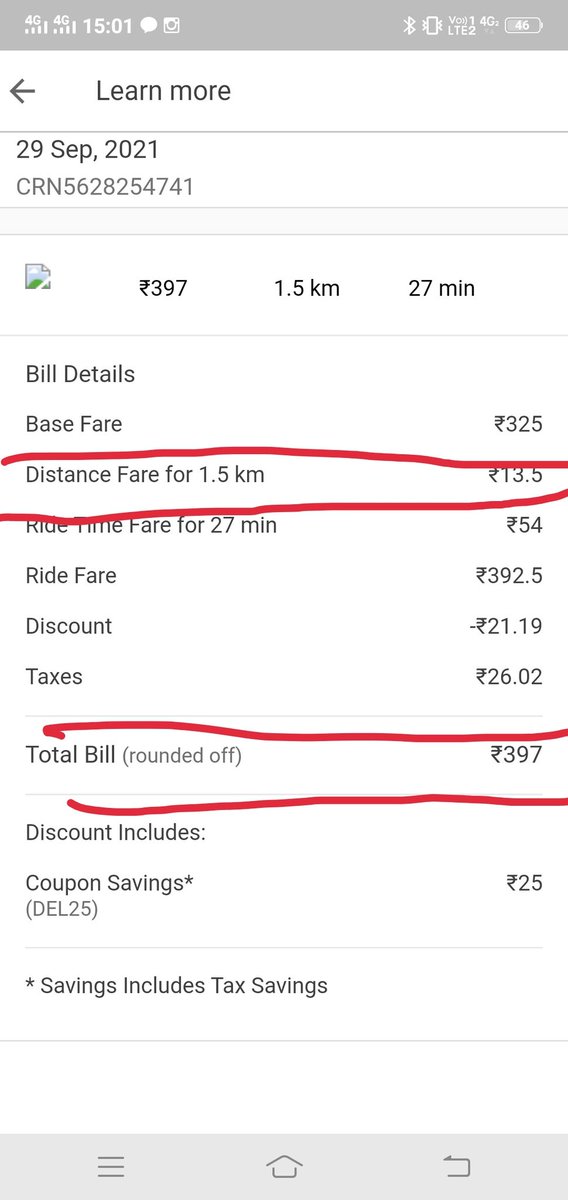 PhatehS's tweet photo. @ola_supports 
@Olacabs
@ministryoftrans
Dear Ola, why you are cheating and making us fool? How can you take such a big amount for just 1.5km.08067350900,02039720800 both nbrs out of service. What to do now? https://t.co/0qWqwRBcoP
