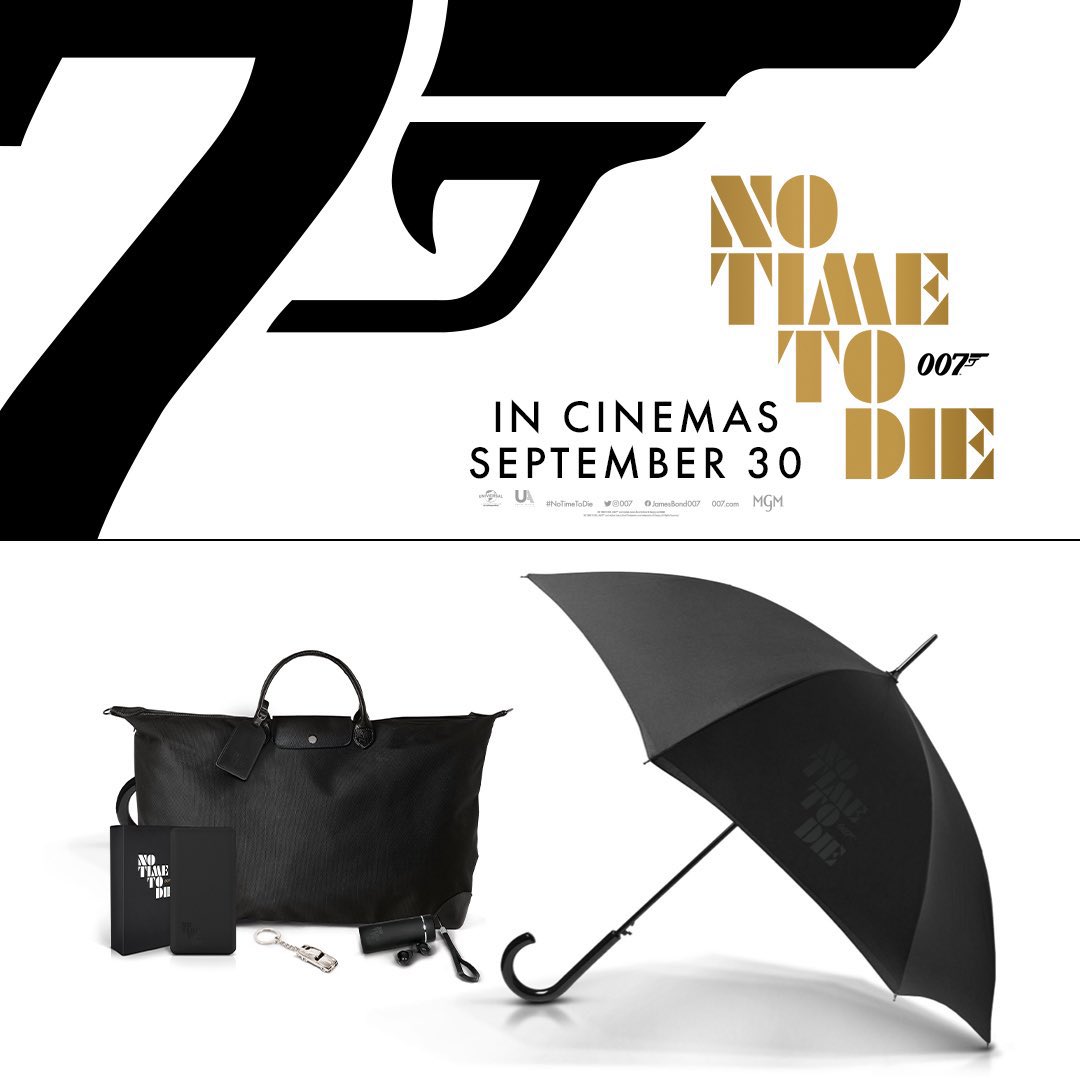 markandmepod's tweet photo. To celebrate the release of #NoTimeToDie I have a 2nd incredible #prize bundle to giveaway. 

•Umbrella
•Weekend Bag
•Wireless Headphones
•Power bank
•Keyring

To enter this #competition just follow @markandmeuk and RT. It’s that simple. 

#win #jamesbond #RTtoWin #bond https://t.co/mjQo0jXiNq