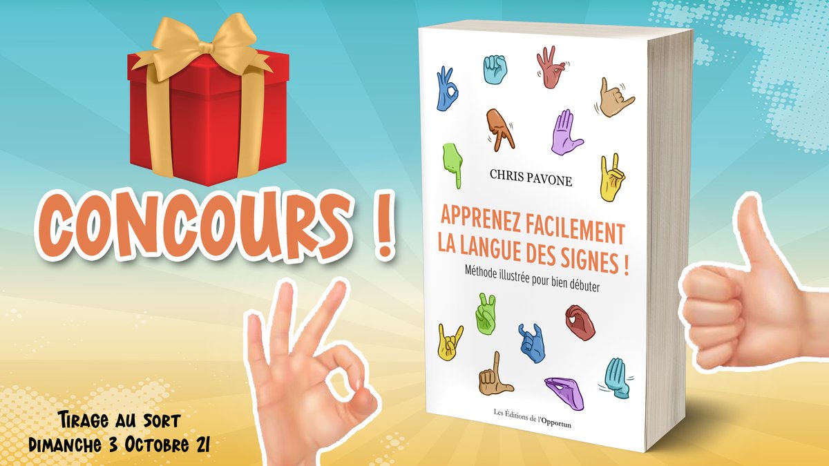 tuCpakoa's tweet photo. 🎁#Concours 
📬 Reçois chez toi un livre "Apprenez facilement la langue des signes" !
👉 Pour participer au tirage au sort :

▪️ RT ce tweet 🔃
▪️ Follow @L_S_F 

Bonne chance !
📚 Le livre est disponible dans toutes les librairies ou ici : https://t.co/SKCHgCky6g 
🤟😍 https://t.co/a9Lv6Zi2E1
