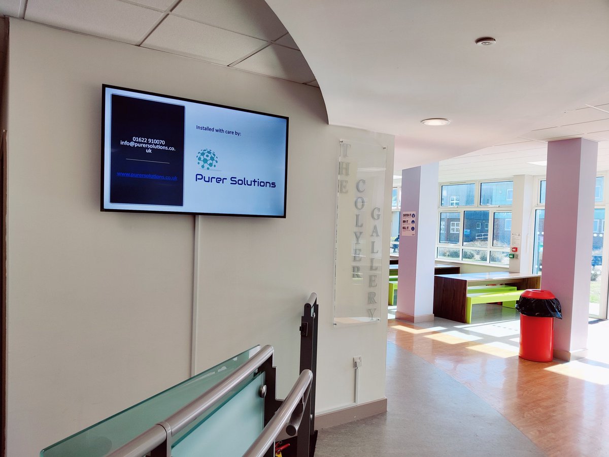 PurerSolutions's tweet photo. More screen installations including an impressive 86" display, this time for a client to run Xibo signage to improve communication for students and staff alike. https://t.co/1KNzKAPwi4