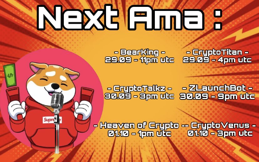Dear friends of Kickz Inu 🌍

  We have several AMAs scheduled this week 🎙

  Join us to learn more about our project and ask your questions, we will take the time to answer your questions.

⬇️Find all the links on our Telegram⬇️

t.me/KickzInu
