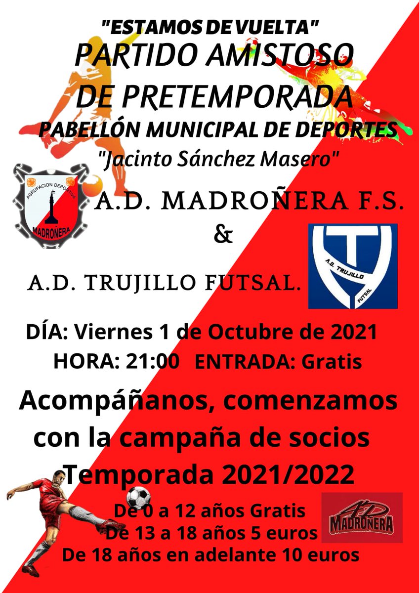 ADMadroneraFS's tweet photo. Estamos de vuelta, el viernes jugaremos nuestro primer partido amistoso de la pretemporada en nuestra casa dando comienzo a un año ilusionante. 🤍❤ https://t.co/wDkpf2EzWi