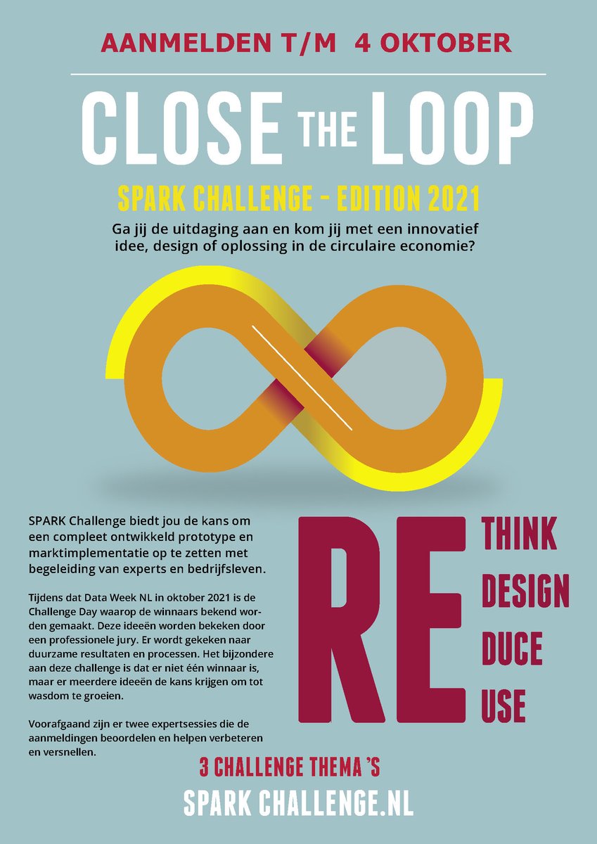 Circulaire economie zoekt goede ideeën

Doe je mee? sparkchallenge.nl 

#circulair #circulaireeconomie #ontwerper #makers #challenge #afvalstromen #verpakkingen #plasticsoup