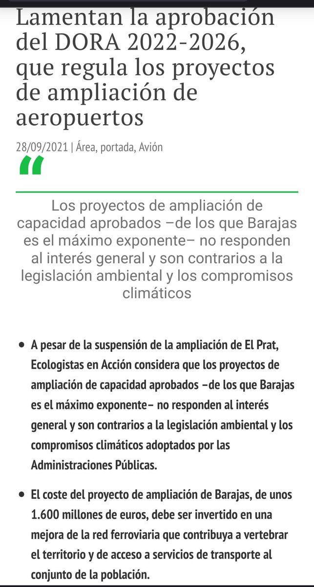 zeroportbcn's tweet photo. Amb l'aprovació del #DORAII, @desdelamoncloa prioritza els mitjans de transport + contaminants i elitistes davant d'una mobilitat sostenible i justa. Calen + 🚆 i - ✈️per vertebrar el territori i refredar el 🌍 #MenosAvionesMásVida
https://t.co/PAd9mC3AX4
https://t.co/j6pJrLw0oJ https://t.co/BlnThB86FE