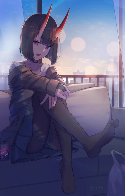 #FGO 
酒吞ちゃと朝まで宅飲みでーと.... 