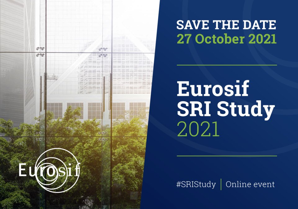 📢Save the date 📅
The Eurosif #SRIStudy 2021 launch event is coming in October🌱 
 
When❓ Wednesday 27 October 2021
How❓ Online
 
Registration will open soon 🔜 Stay tuned!
 
#SustainableInvestment #ResponsibleInvestment #SRI #SustainableFinance #EUSustainableFinance