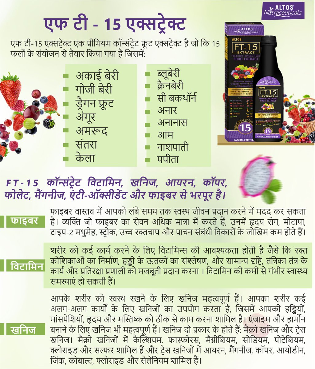 Altos_52's tweet photo. Natural Blend of Fruit Extract 15
Prevent cells and tissues against free radicals damages.
Helps to promote healthy Digestive system.
Helps to keep skin youthful
Helps to improve well-being
Helps in Weight Loss.
Helps to keep Heart Healthy.
#altos #altosindia #fruitextract https://t.co/ZM55L0xdBl