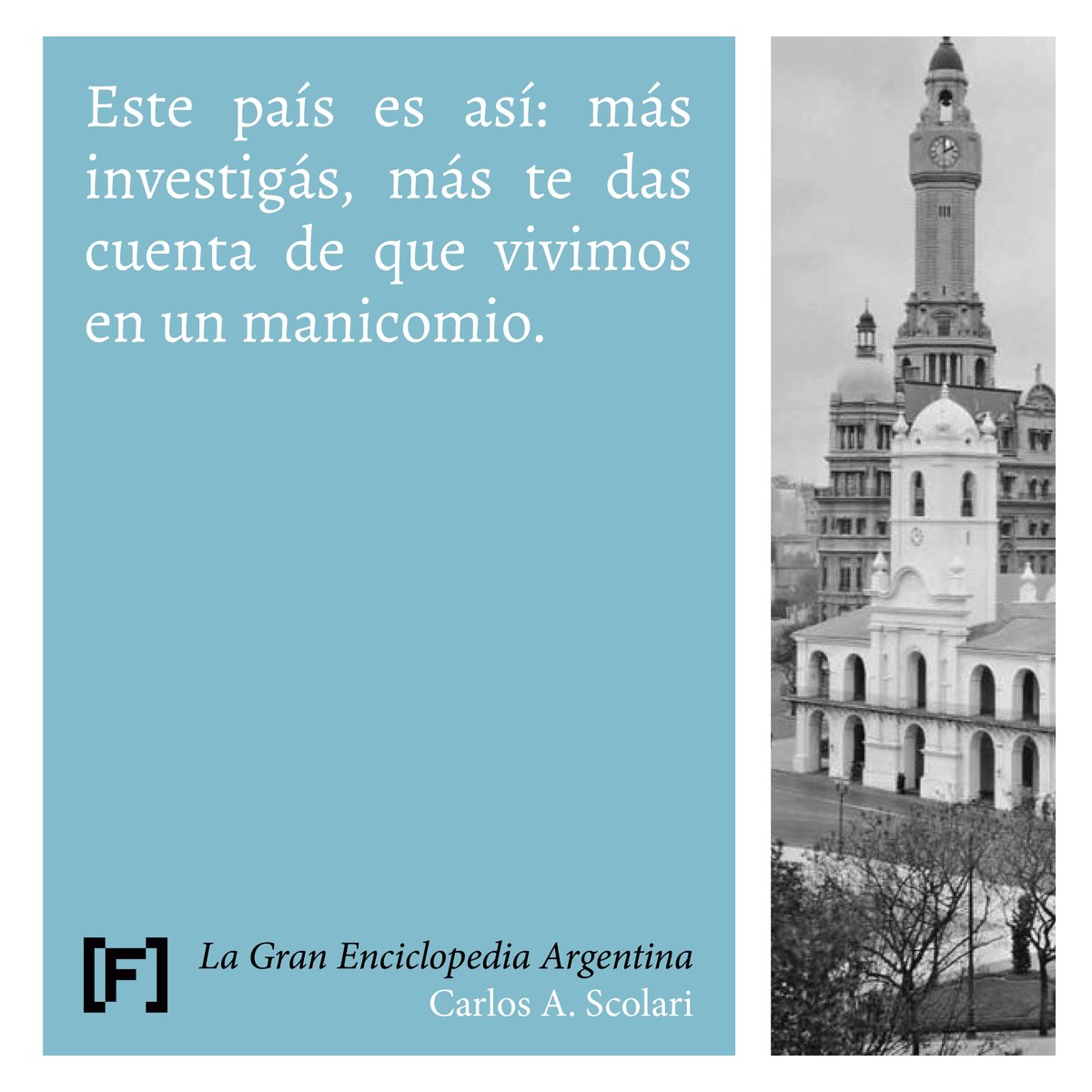 cscolari's tweet photo. El miércoles 6 presentaremos LA GRAN ENCICLOPEDIA ARGENTINA y de paso charlaremos con los amigos @maxiperet y Sergio Magallanes sobre ficción, narrativas académicas y otras yerbas Gracias @FacsoUnicen! @factotumed @nigropatricia @unfernandezmas @FAlbarello @firigaray @mjuanro https://t.co/IADVkThyYP