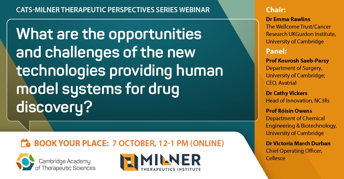 TheMilnerInst's tweet photo. Don't forget to book your place for the next @CambridgeATS - @TheMilnerInst Therapeutic Perspectives series webinar!
Not to be missed, register at https://t.co/i8bEOH0YKP
#therapeuticperspectives #milnerevents https://t.co/HAy7NscBBz