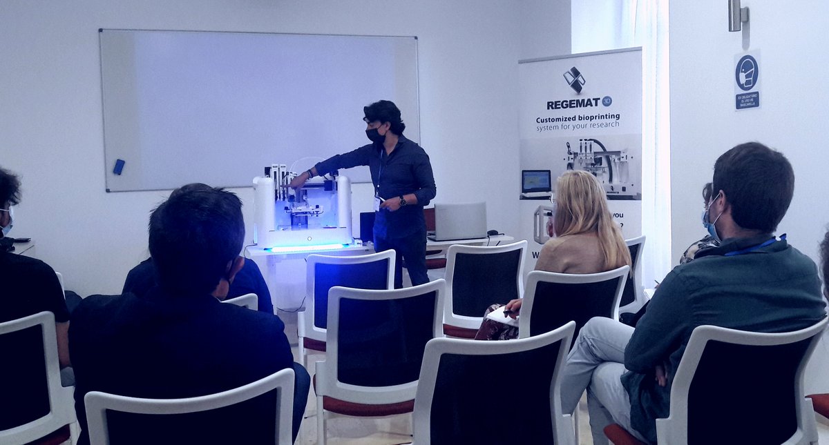 REGEMAT3D's tweet photo. First session #3DBioprinting Workshop in Madrid hapenning now! #REG4LIFE https://t.co/k6m9fNYy6r