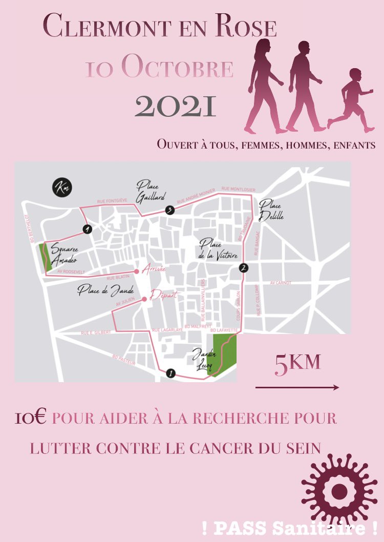 AAremment's tweet photo. APAremment, le 10 octobre a lieu la course Clermont en Rose. 
Inscriptions jusqu’au 9 octobre sur la place de Jaude.
Courrons pour devenir acteurs de la santé des femmes !
#L3APASCF #octobrerose
@ClermontFd @clermontenrose @CLCCJeanPERRIN @laliguecancer 
https://t.co/ut9tU1NLhe https://t.co/cNDVXs7RI4