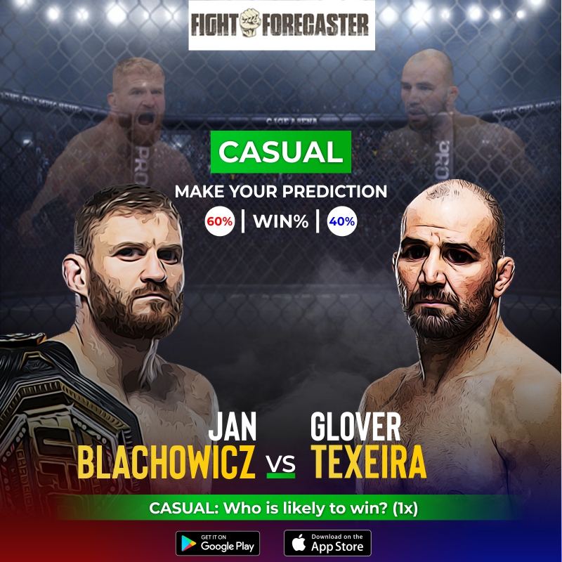 ForecasterFight's tweet photo. Two veterans fight for the Lightheavyweight Title at #UFC267! Do YOU know how this fight will go? Download and make your forecasts NOW!
