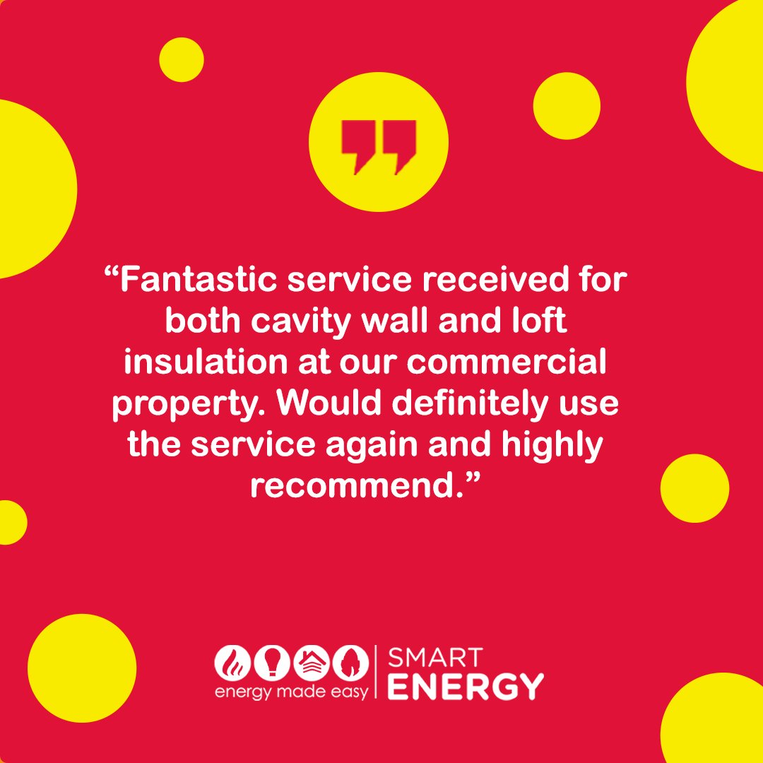 🙌 Another satisfied customer! 🙌

If you're looking to increase the #efficiency of your #home, then join the many #happycustomers who have used #SmartEnergy! Click the link to find out more. 👉  smartinsulation.co.uk