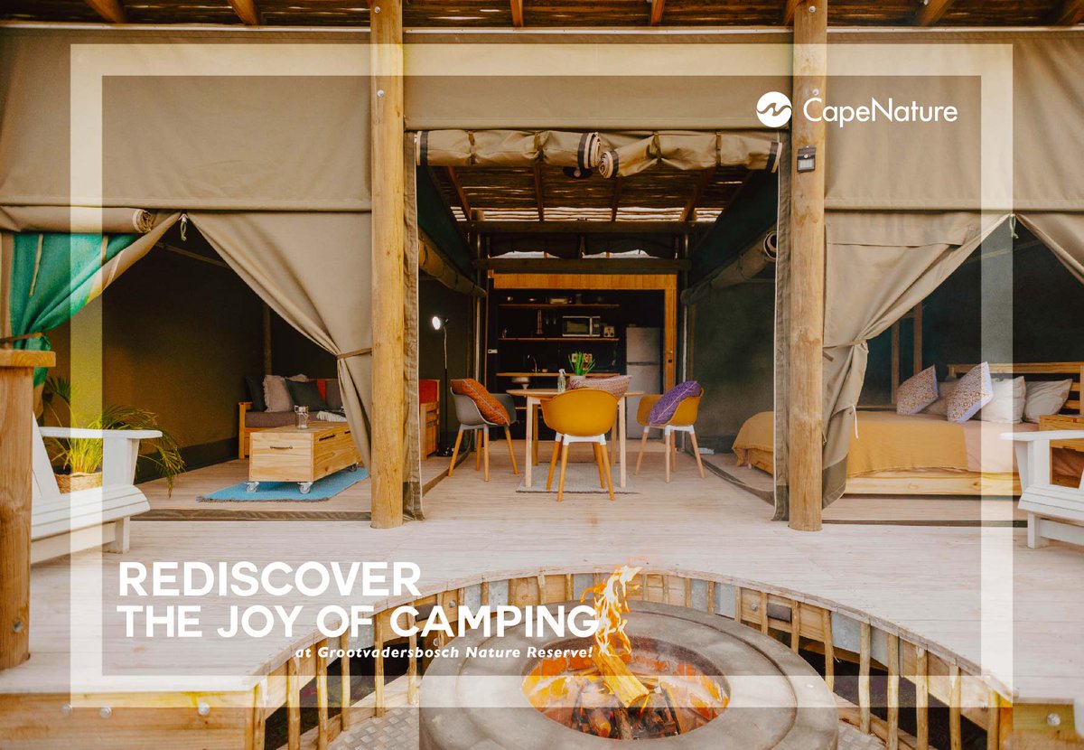 Bookings have officially opened for our newly developed Glamping tented campsites. The glamping sites sleep 4 with 2 configurable canvas bedrooms. 

Book online capenature.co.za or call our contact centre on 087 087 8250.

Plan it! Book it! Camp it!