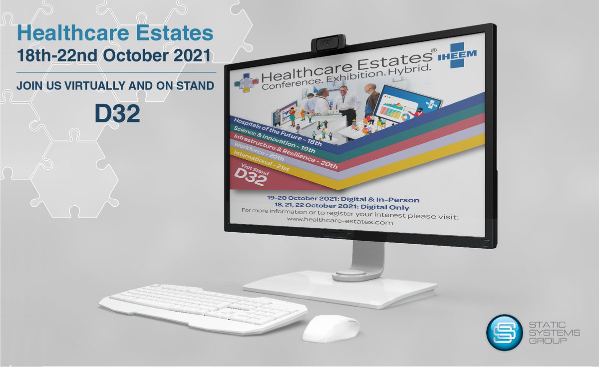 static_systems's tweet photo. A DATE TO ADD TO YOUR DIARY!
Join us at the Healthcare Estates Exhibition live event on stand D32 in Manchester and through the virtual portal 18th-22nd October. For more information visit.. https://t.co/OFgjPGnDWL
@IHEEM @HCEstates #HCEexhibition #HCEstates #smarthospitals https://t.co/SuzF9tkslj