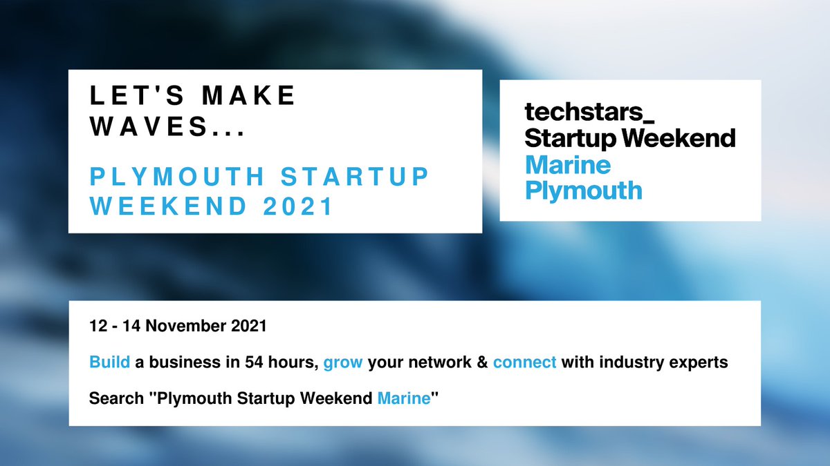 It’s BACK! @PlymouthStartup Weekend is back this November with a special Marine twist! If you want make waves with a new idea, build a business in 54 hours, grow your network &amp; connect with industry experts find out more here ⬇️🌊: startupweekend.tilda.ws/startupweekend…
