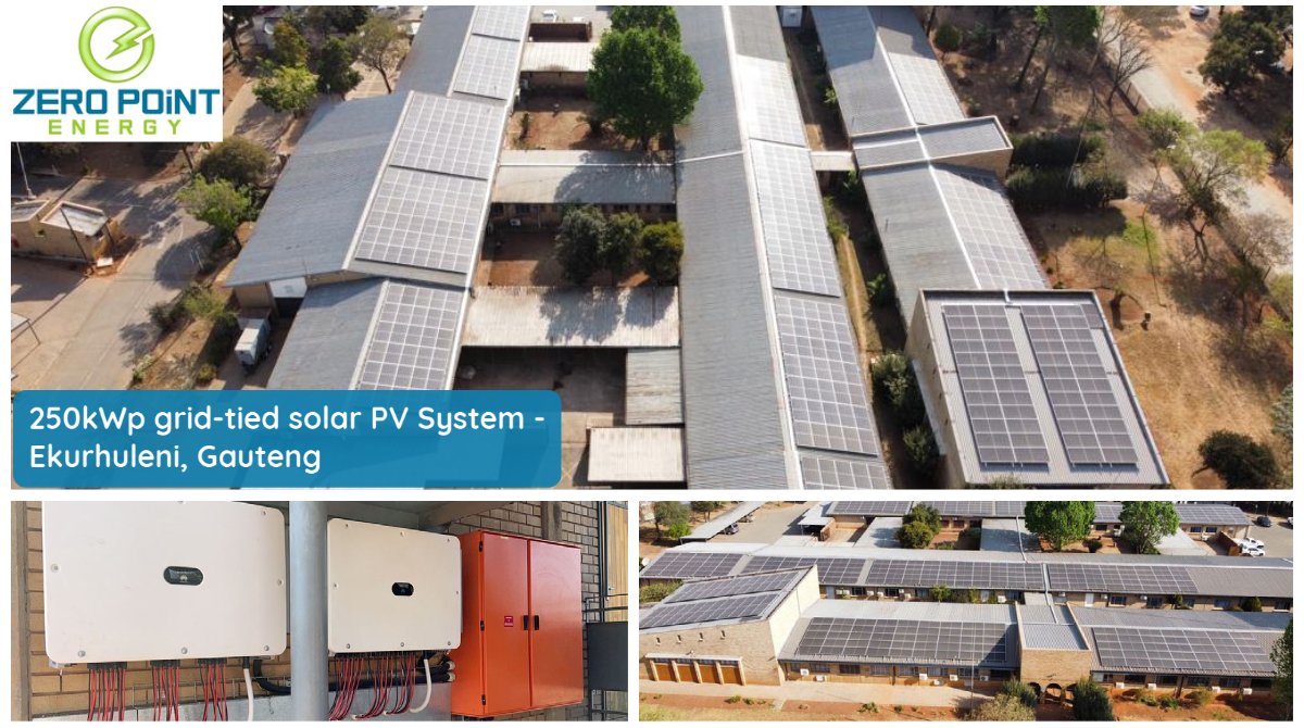 zeropointSA's tweet photo. Team ZPE recently concluded the execution of a 250kW rooftop solar PV project in Gauteng. System commissioned Aug 2021.

Project executed on a turn-key EPC basis for a public-sector client. System will generate over 1.2MWhrs/day of sustainable green energy.
 
#solarPV #EPC https://t.co/oqwTY8RIRk