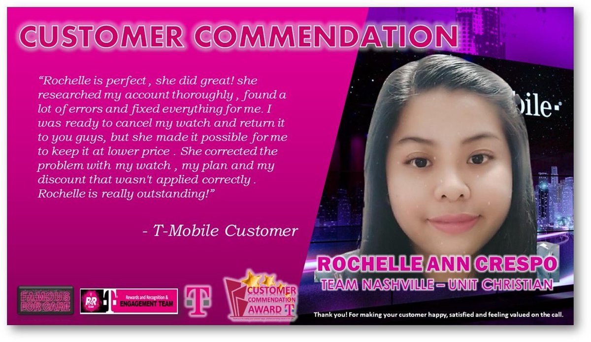 OneMagentaCNX's tweet photo. QC CNX CYBERWEST | ONSITE &amp; WORK AT HOME CUSTOMER COMMENDATION AWARDEES - CONGRATULATIONS!!! 🎊🤩🎉🥳👏🏻👍 #EmployeeEngagement #FamousForCare #TeamMagenta https://t.co/X4bpO1YqCf