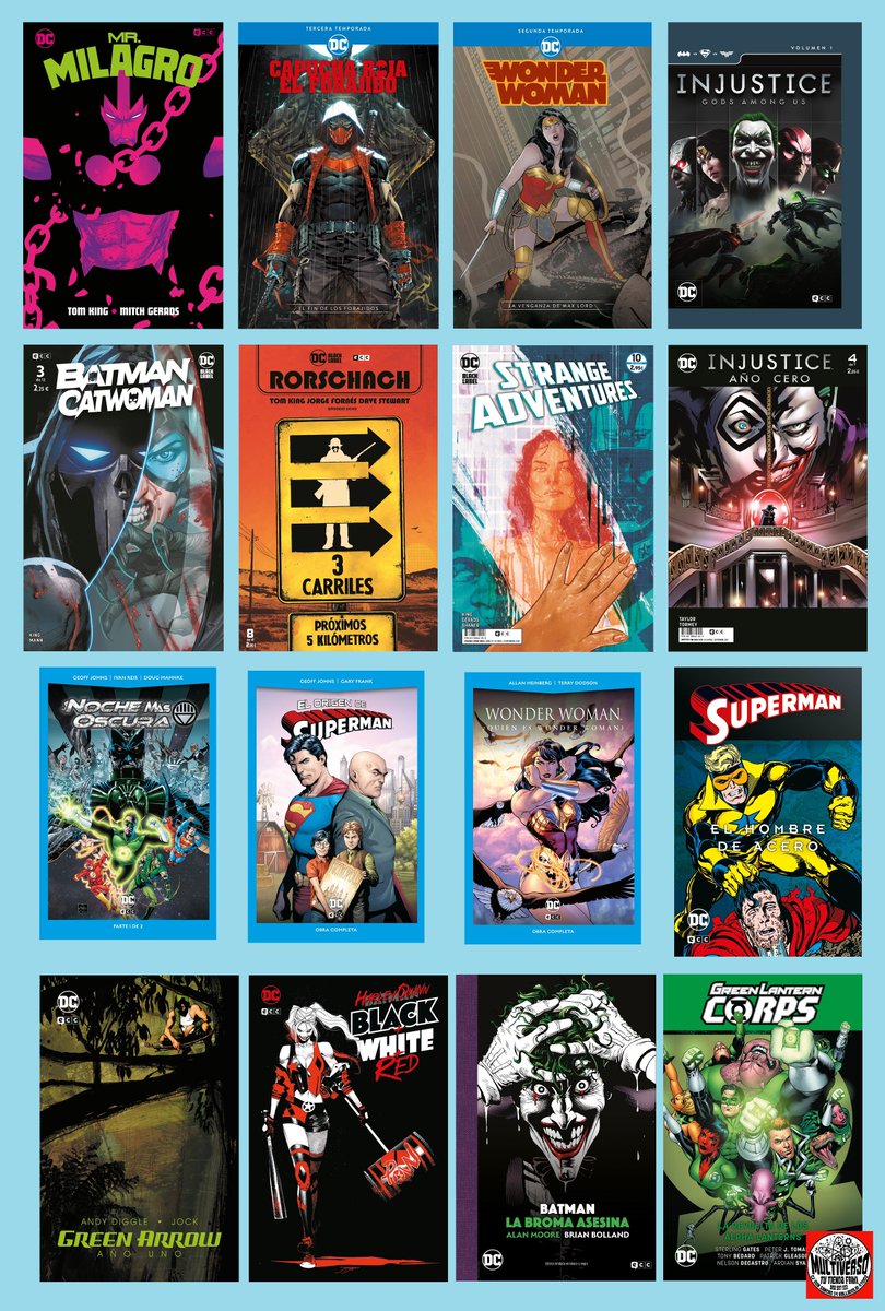 multiversofriki's tweet image. Nuevos cómics #DC @eccediciones 
Siguen #Injustice #WonderWoman #Rorschach #StrangeAdventures 
Integral deluxe del estupendo #MrMilagro
Ed bolsillo El origen de Superman, Quién es Wonder Woman? y La Noche más Oscura Pt1
2º tomaco de #Superman del gran John Byrne
Y + que leer!
