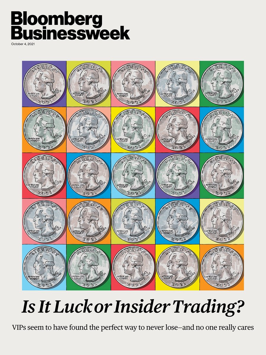 BW's tweet photo. NEW COVER: “Most Americans today believe the stock market is rigged, and they’re right.” 

Think insider trading only happens on Wall Street? New research shows it’s pervasive among corporate executives—and no one seems to care https://t.co/0e7WCYPW1A https://t.co/fMWn0dFdh8