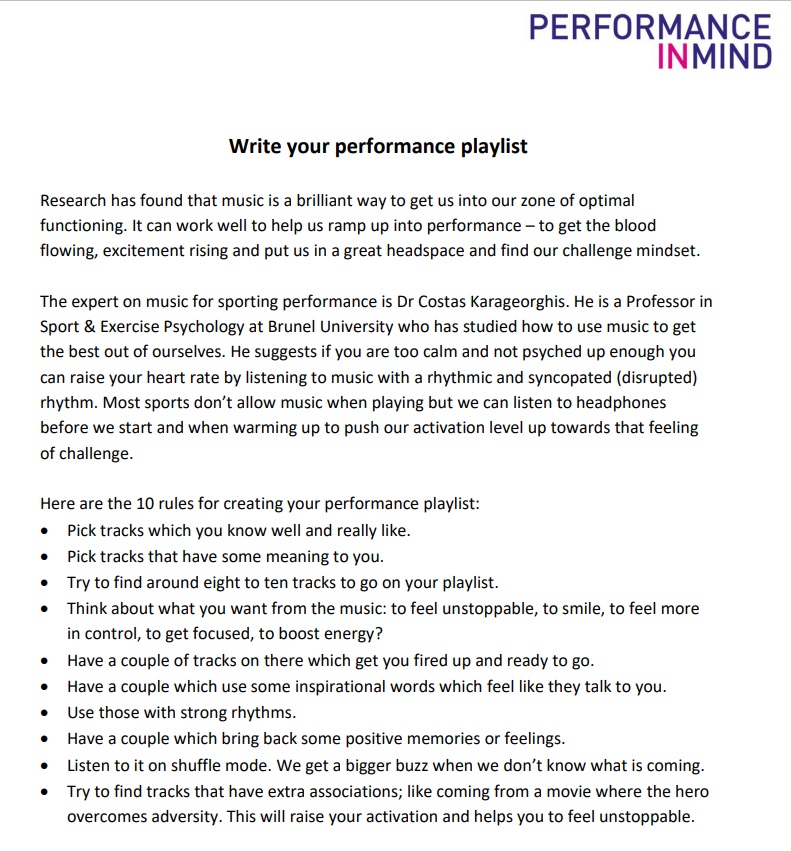 If you've a race coming up &amp; want to feel amped up beforehand a performance playlist might help. 10 rules to create yours.