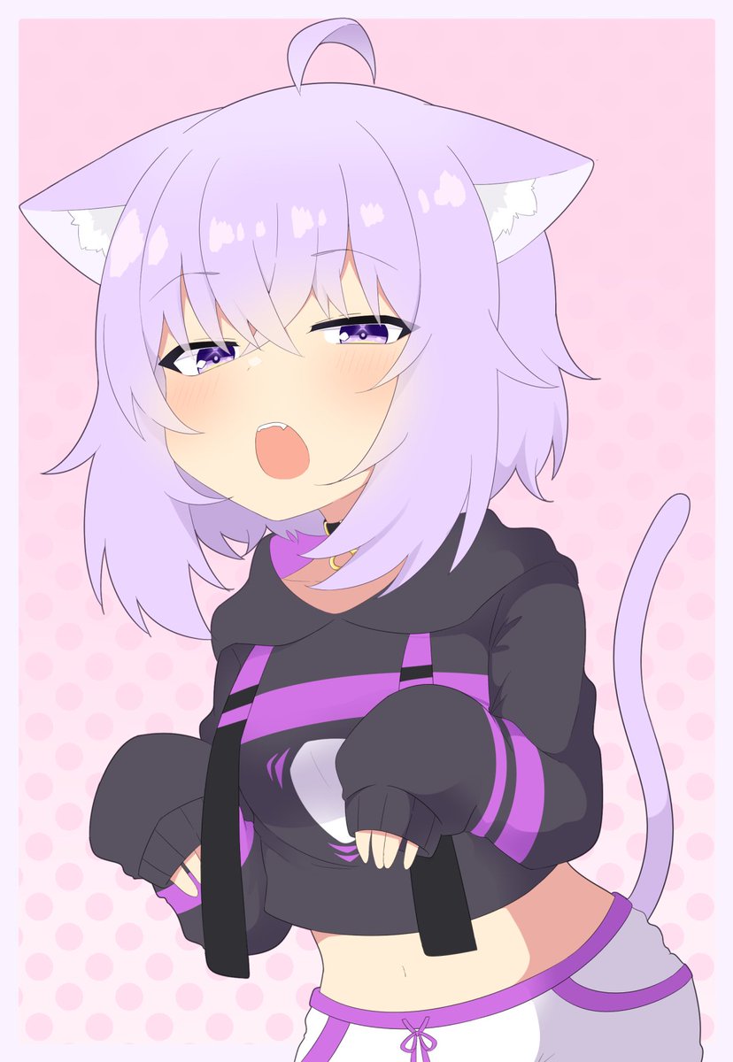 猫又おかゆ 「にゃあ #絵かゆ 」|トゥーミのイラスト