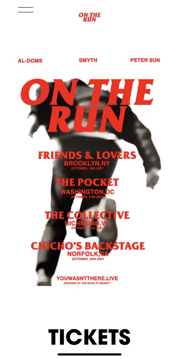 if you missed out last time make sure you there. we on the run 

w/
<a href="/scummysunny/">Peter $un</a> 
<a href="/AL_DOMS/">AL-DOMS</a> 
@smythknight 

+ special guests

merch design by the sicko <a href="/meanstm/">MEANS™</a> 

youwasntthere.live