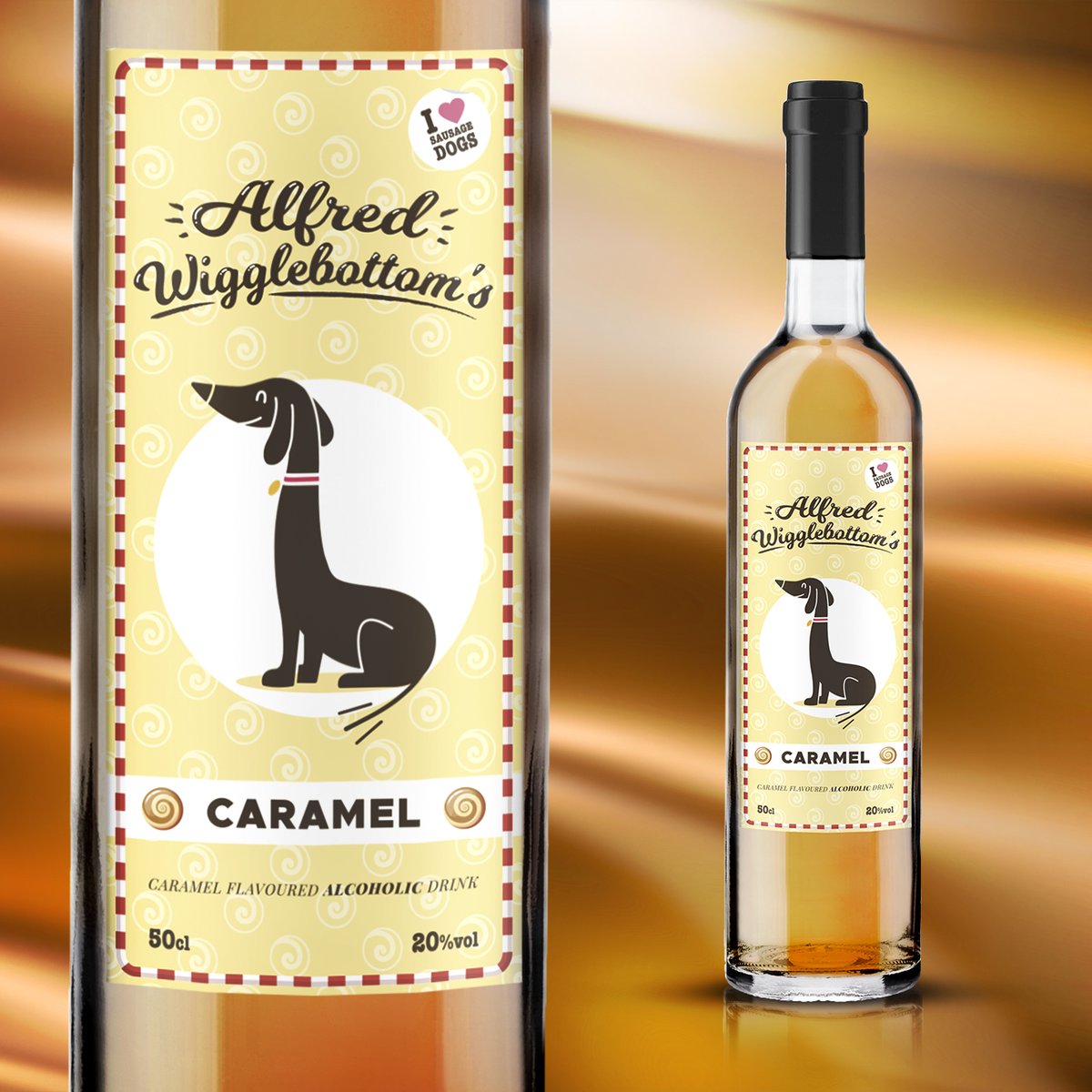 Here we have it!! The new Alfred Wigglebottom's Caramel 🍭🧡
We do hope that you enjoy, send us pics of your pooch with Alfie's! 🐶🐶
➡ Available at <a href="/MasterOfMalt/">Master of Malt</a> 

#AlfredWigglebottoms
#caramelgin #caramel #cappuccino #dachshund #dachshundsofinstagram #doxie #sausagedog