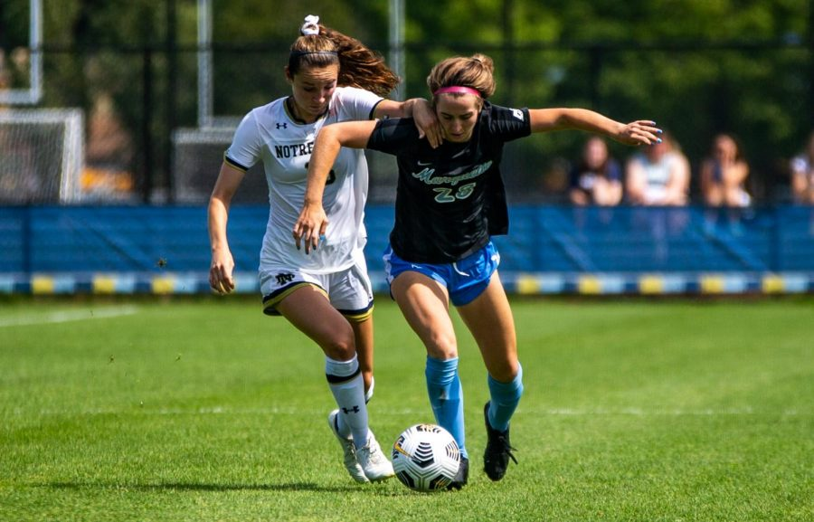 After a stellar high school career for <a href="/WFBgirlssoccer/">WFB Girls Soccer</a>, first-year forward Maggie Starker (@maggiestarker) is off to an impressive start with <a href="/MarquetteWSOC/">MARQUETTE Soccer</a>. 

Story by <a href="/kellyreillyyy/">Kelly Reilly</a>: bit.ly/3AOrkYh.