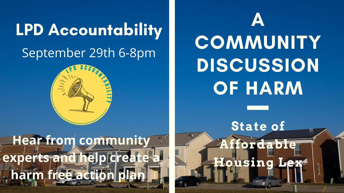 Tonight at 6pm! LPD Accountability is hosting a Community Discussion of Harm and Affordable Housing in Lexington. Check it out! facebook.com/events/5456311…