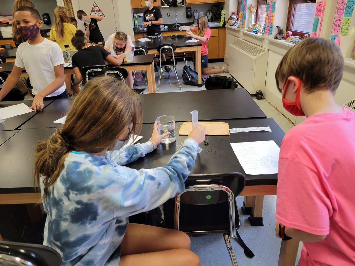 Using graduated cylinders to measure volume and find the volume of irregular objects using water displacement. <a href="/FoxMiddleSchool/">Fox Middle School</a>