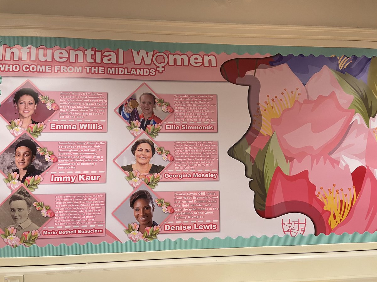 CSHAmyDowding's tweet photo. Love my new display, thank @ByronNeary_CHS  Year 8’s noticed it today and wanted to know who these women were, looking forward to the rest of the department getting their own with different influential women from the midlands! #nothingbutthebest #women https://t.co/9xbTOYAGvL