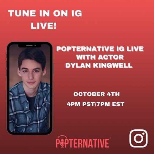We go live on #Instagram with <a href="/DylanKingwell/">Dylan Kingwell</a> on Monday, October 4th at 4pm PST / 7pm EST! <a href="/noodleheadprods/">NoodleHead Productions</a> 

Tune in!!!