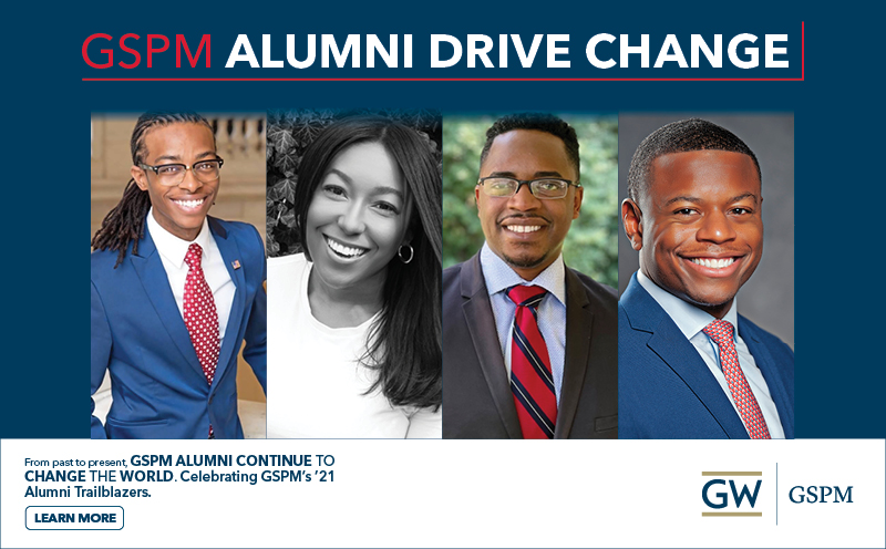 GSPMgwu's tweet photo. The 2021 GSPM Trailblazers in Politics make an impact on Capitol Hill and at global corporations and top media companies. Today we honor GSPM alumni Remmington Belford, Jenae Holloway, Ivan Ruffin, and Phillip Thomas-Wallace. Learn more at https://t.co/4Ak2hTlUVx https://t.co/623wt6qXYP