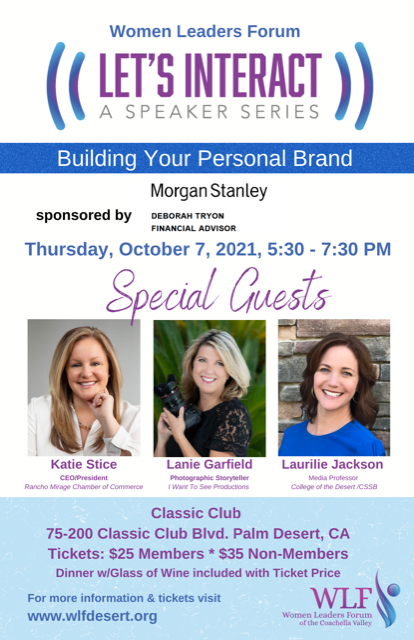 Looking forward to this one! Please join us Oct. 7 5:30p at the Classic Club, Palm Desert, for dinner and advise we call can use on building your brand... @wlfcv