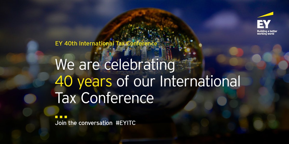 EY_Tax's tweet photo. This year we will be marking 40 years of the EY International Tax Conference. For the first time in two years, we will be meeting our clients face to face. Follow #EYITC to find out more. https://t.co/IqqmkFqDqA