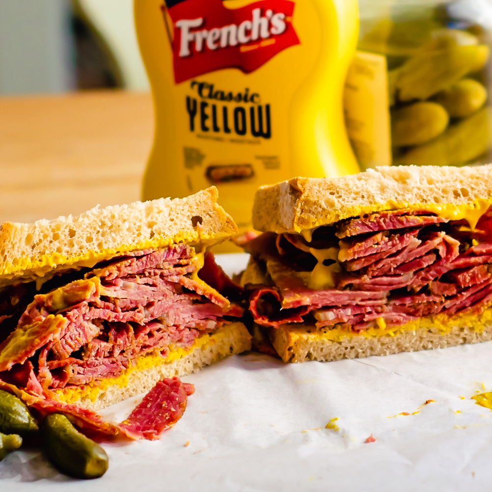 The best possible way to beat the mid-week blues - #FrenchsMustard and pastrami is an absolute beauty! 🥪💛 #ItsaMUST 

Be sure to send us all your sandwich creations to create some serious sandwich envy and for the chance to feature on our channels! 📸 #FrenchsMustard