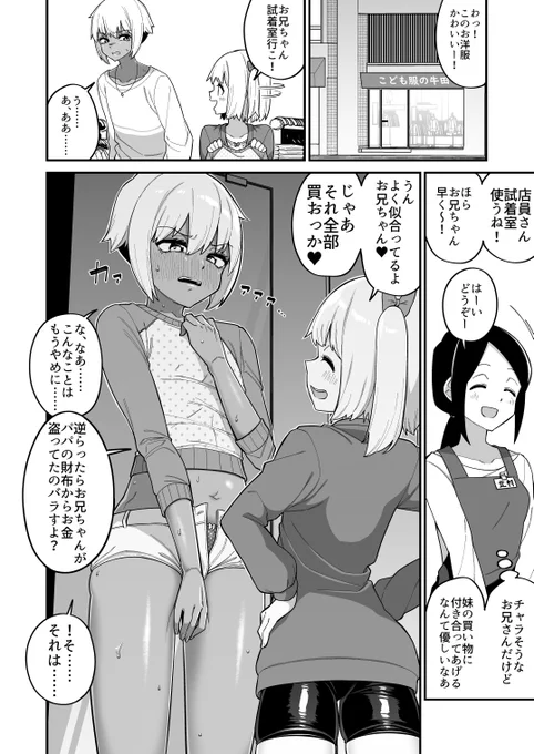 妹に脅迫されて女児服を着させられるお兄ちゃん 