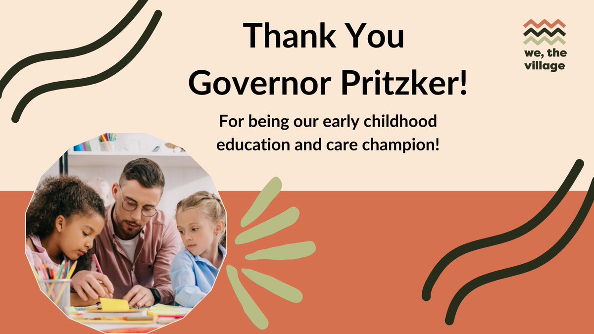 wethevillageil's tweet photo. Thank you @GovPritzker @ILHumanServices for 1) $1000 bonuses for early childhood educators 

2) subsidizing 3 months #childcare for unemployed parents &amp; 

3) $300mill to keep centers/homes afloat. #RightToCareIL 

https://t.co/dJtI7tVwA2 #solvechildcare https://t.co/AETI9sYTh6