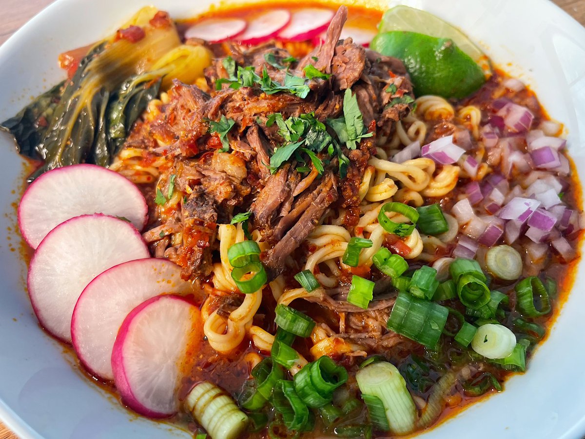 MommaKarma's tweet photo. Birria Ramen 🍜 🤯 took forever to make but it was so worth the wait! https://t.co/fmoshokU9H