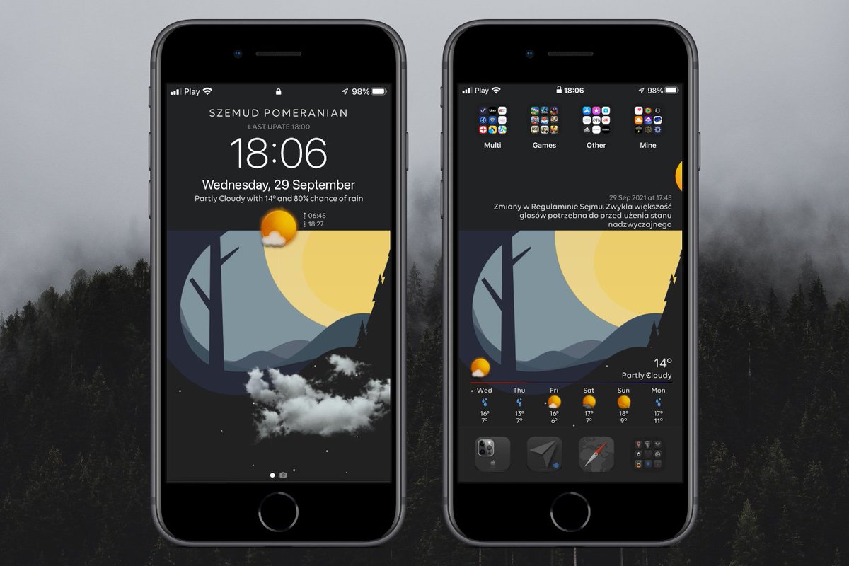 owcaa's tweet photo. WeatherHTML2.0
@thewaytozion
Theme 
@kleinmone
Icons 
@kleinmone
 
#iPhone8 #nojailbreak #WeatherHTML https://t.co/dznr2Mxqt5