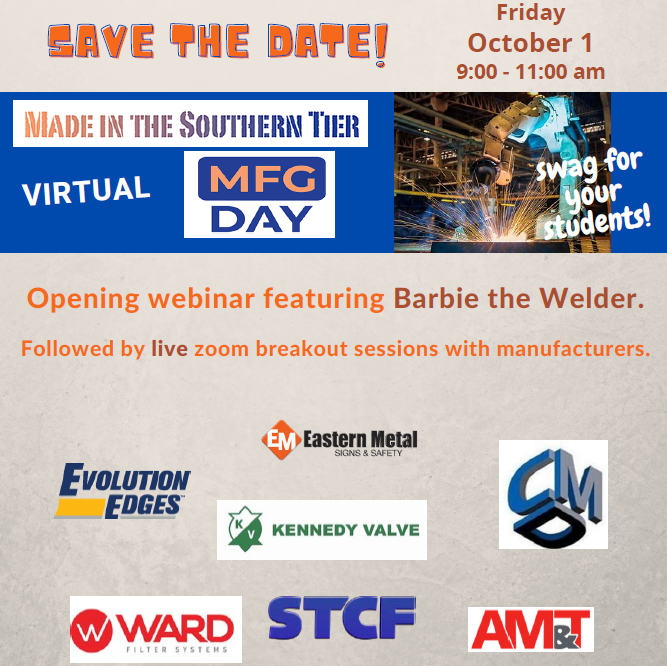 SVE_HS's tweet photo. Planning to enter the workforce upon graduation, or just interested in learning more about manufacturing?  Register to attend the Made in the Southern Tier career panel this Friday 10/1 to hear from seven great local companies!  Email your counselor to sign up. https://t.co/rCoTtddkvr