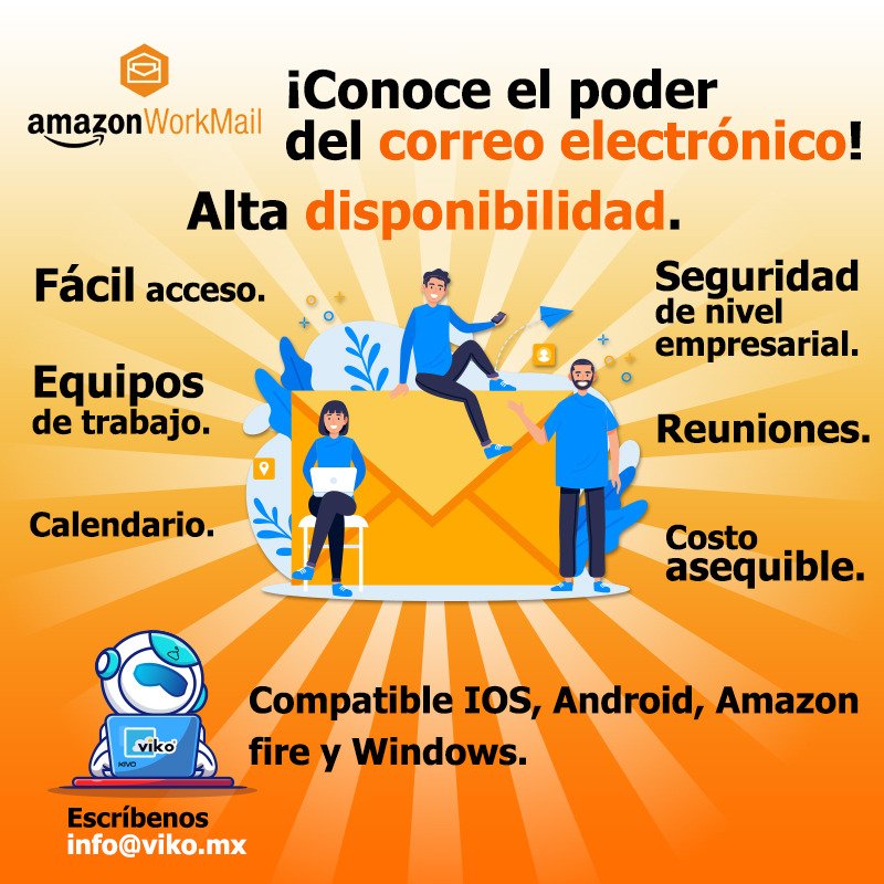 VikoSoluciones's tweet photo. ¡Alta disponibilidad! #amazonworkmail #vikosoluciones #CloudComputing https://t.co/Rl37O1kWwQ