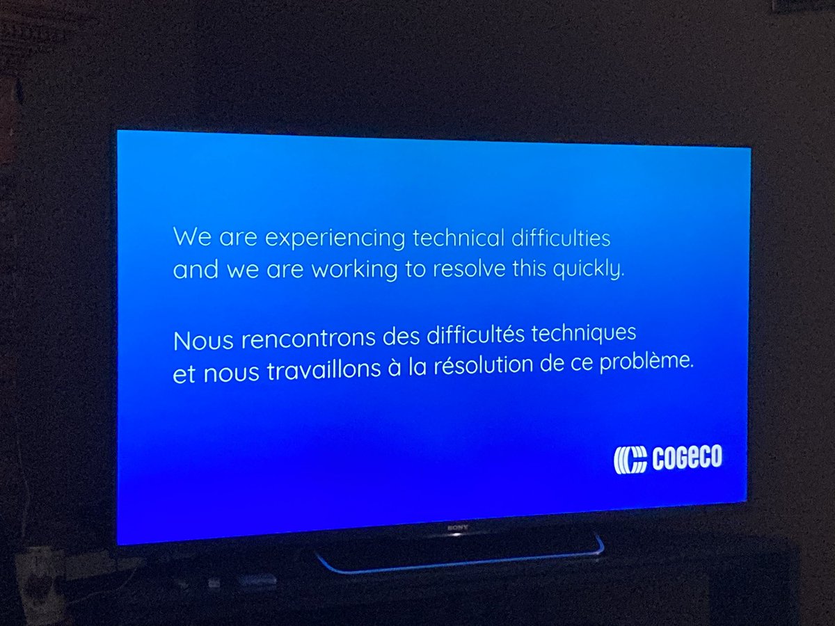FKarpala's tweet photo. .@cogeco Channel 820 is constantly displaying this message and breaking up. Why can’t Cogeco fix this once and for all? https://t.co/bVGcuNdegR