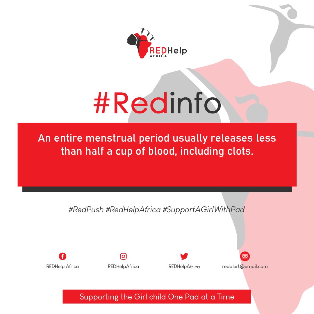 REDHelpAfrica's tweet photo. An entire menstrual period usually releases less than half a cup of blood, including clots. 

Eco-pad is the future, are we going to invest in it?

@WHONigeria

#RedInfo #RedHelpAfrica @Tobenna__ @VictorIsrael_ @theonly1acre https://t.co/lKuxSgSQIc