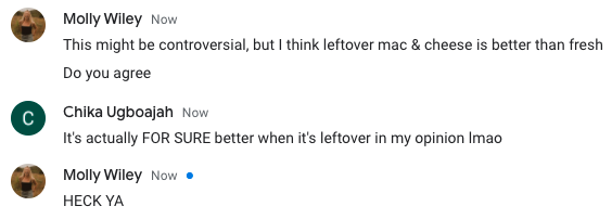 molly__wiley's tweet photo. @WTFisAchika and I are having really important conversations at work rn. @MathysPotestio https://t.co/QzQaH4gYSI