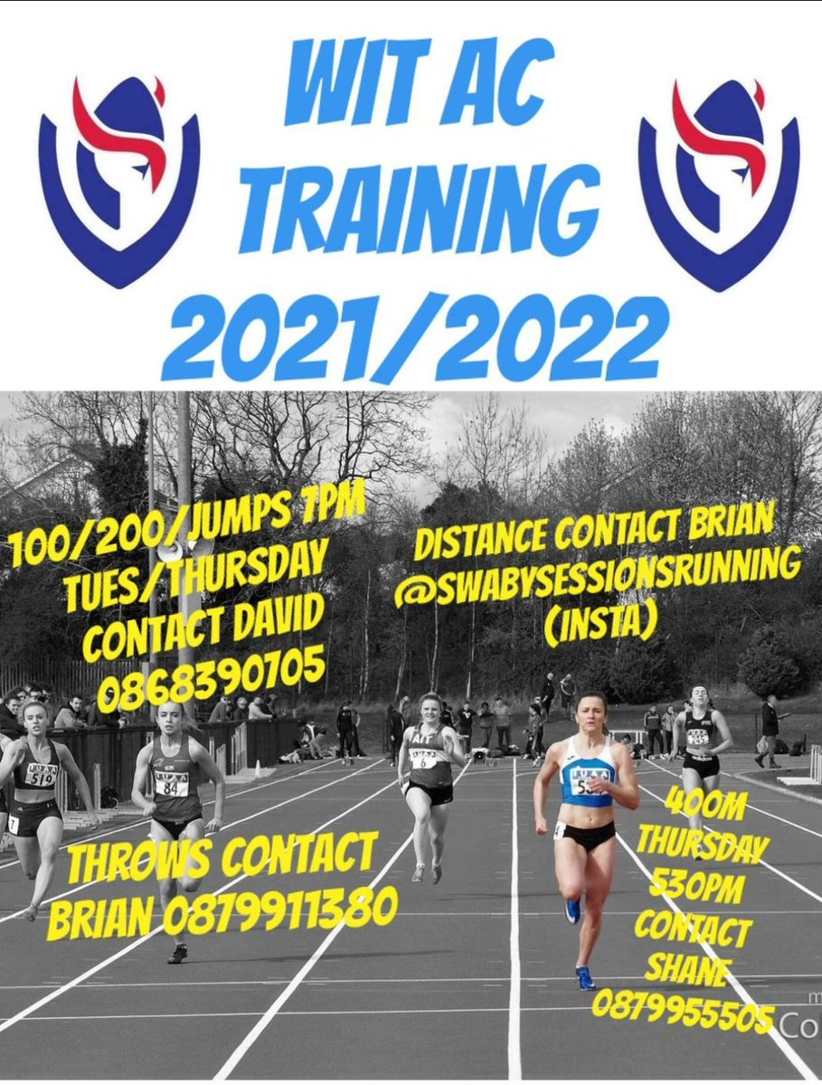 🚨🚨 Training Details for the 2021/2022 Season 🚨🚨
Remember to register using the link if you have not done so already:
wit.ie/current_studen…