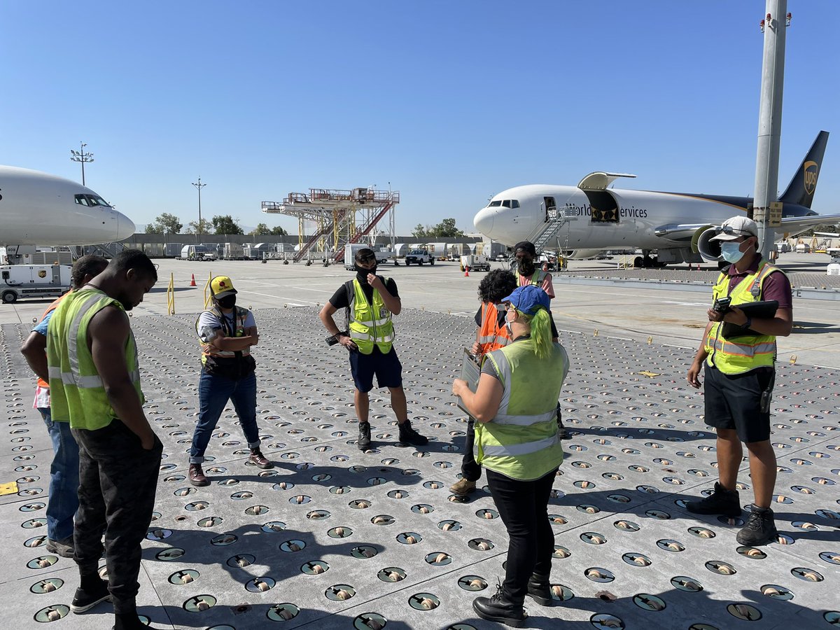 Going over Wellness Wednesday with the crew